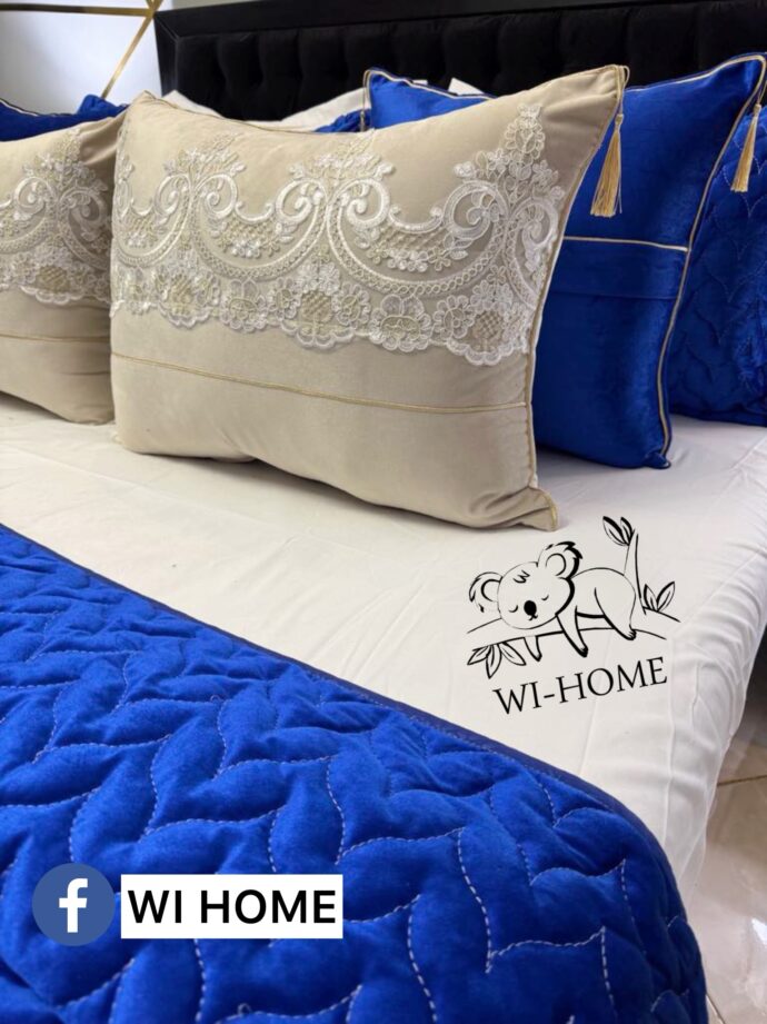 ⁦Couvre au lit kadhifa bleu 10 pieces⁩ - الصورة ⁦3⁩