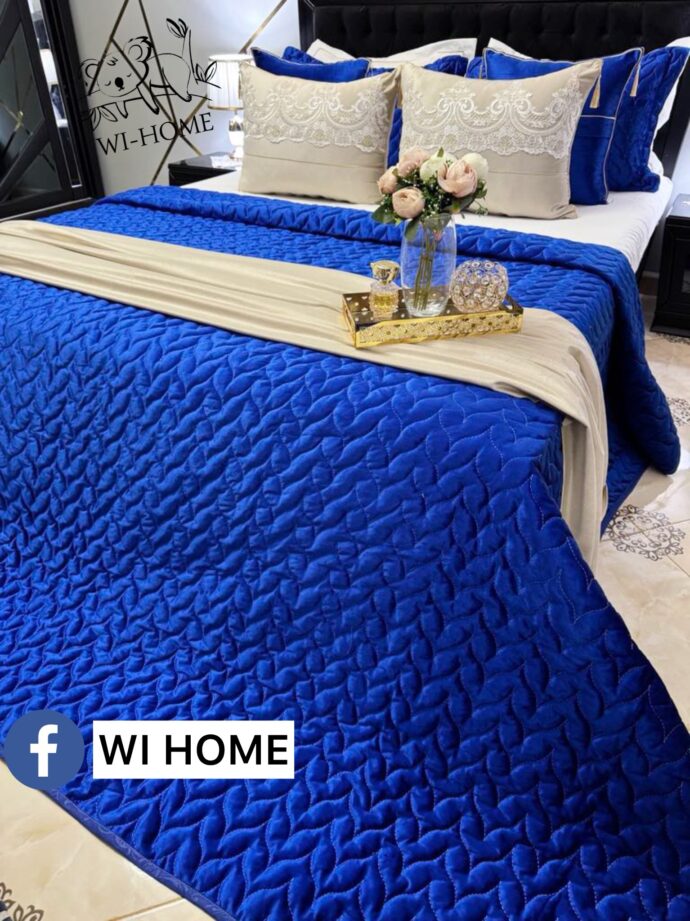 Couvre au lit kadhifa bleu 10 pieces