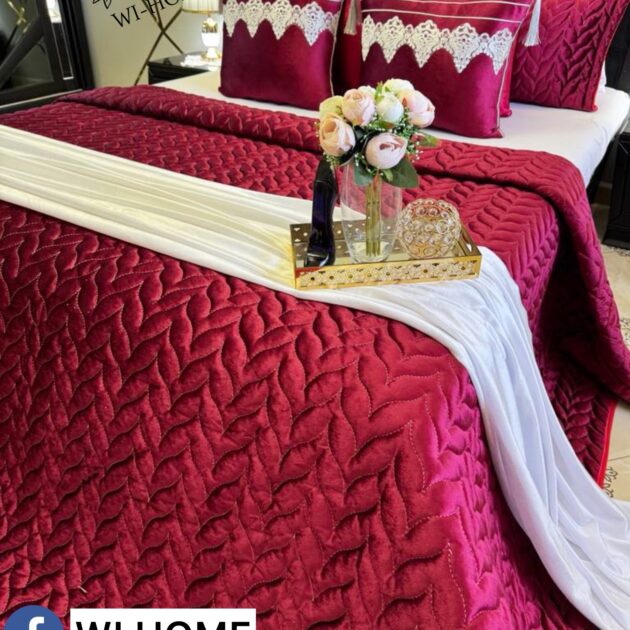 Couvre au lit kadhifa rouge 10 pieces
