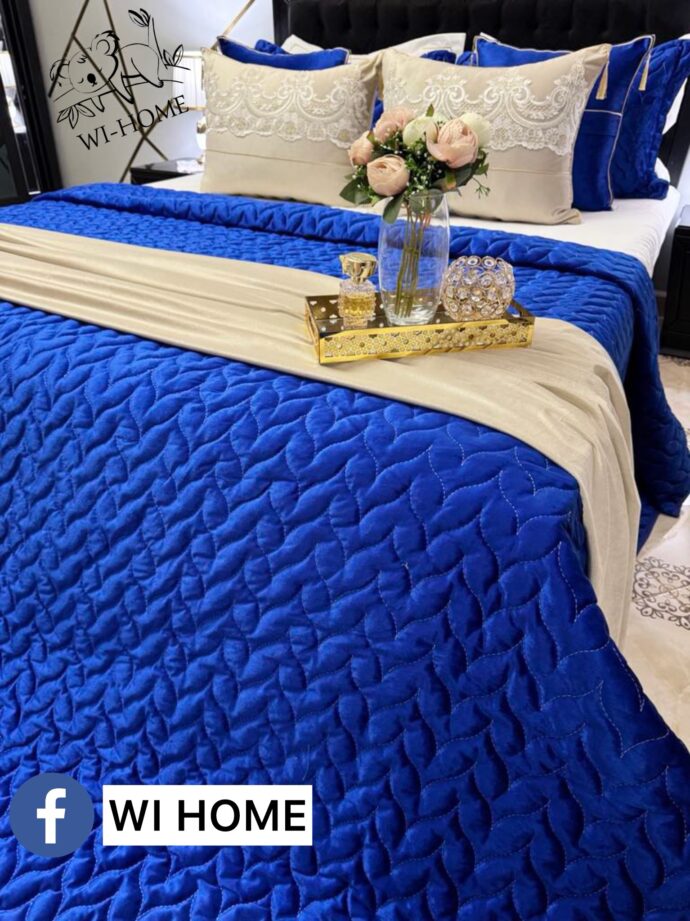 ⁦Couvre au lit kadhifa bleu 10 pieces⁩ - الصورة ⁦2⁩