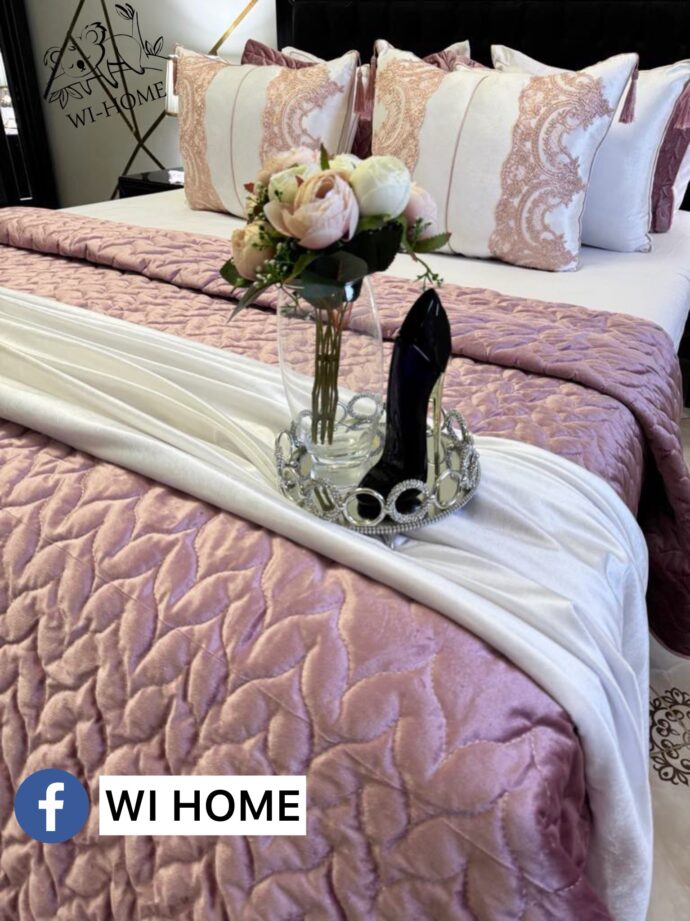 ⁦Couvre au lit kadhifa rose 10 pieces⁩ - الصورة ⁦2⁩