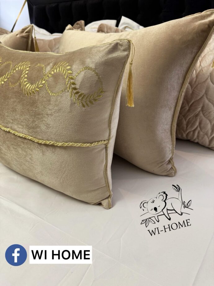 ⁦Couvre au lit kadhifa beige 10 pieces⁩ - الصورة ⁦3⁩