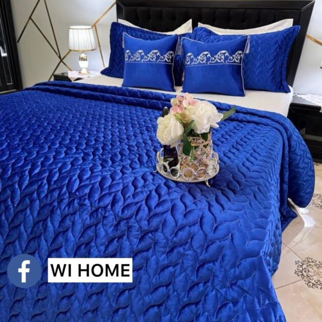 Couvre au lit kadhifa 8 pieces bleu