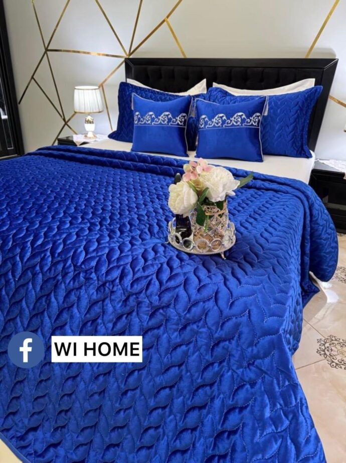 Couvre au lit kadhifa 8 pieces bleu