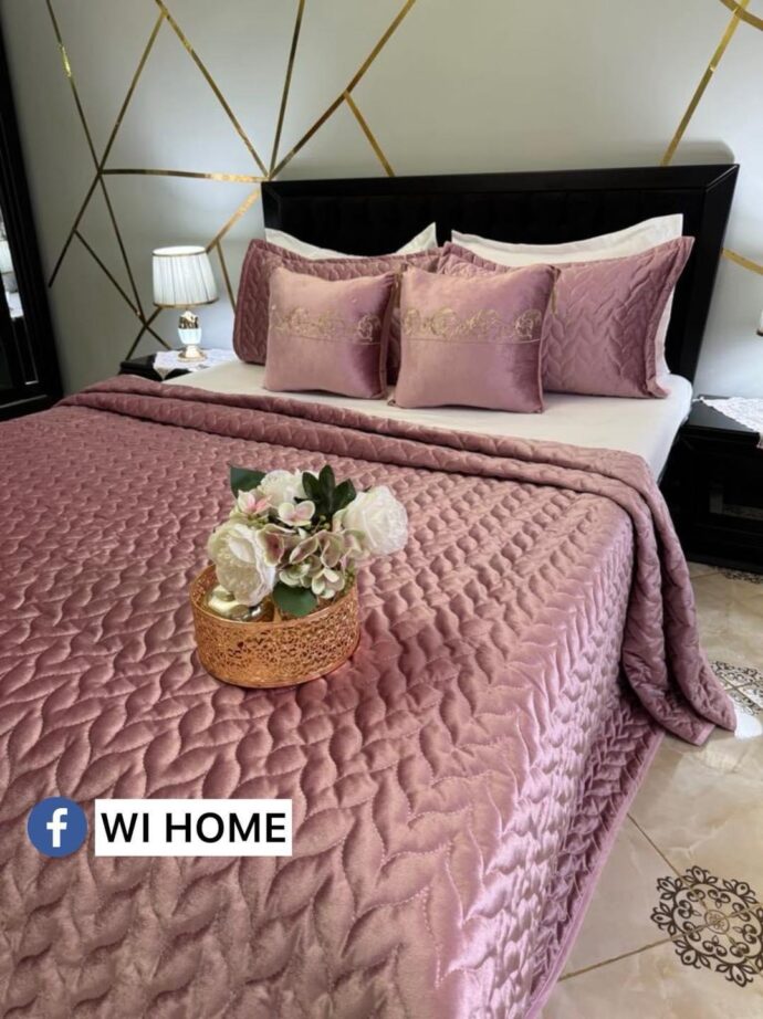 Couvre au lit kadhifa 8 pieces rose